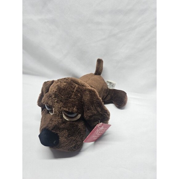 Russ Stuffed Plush Dark Chocolate Brown Puppy Dog Big Sad Eyes Wakely - Picture 14 of 14